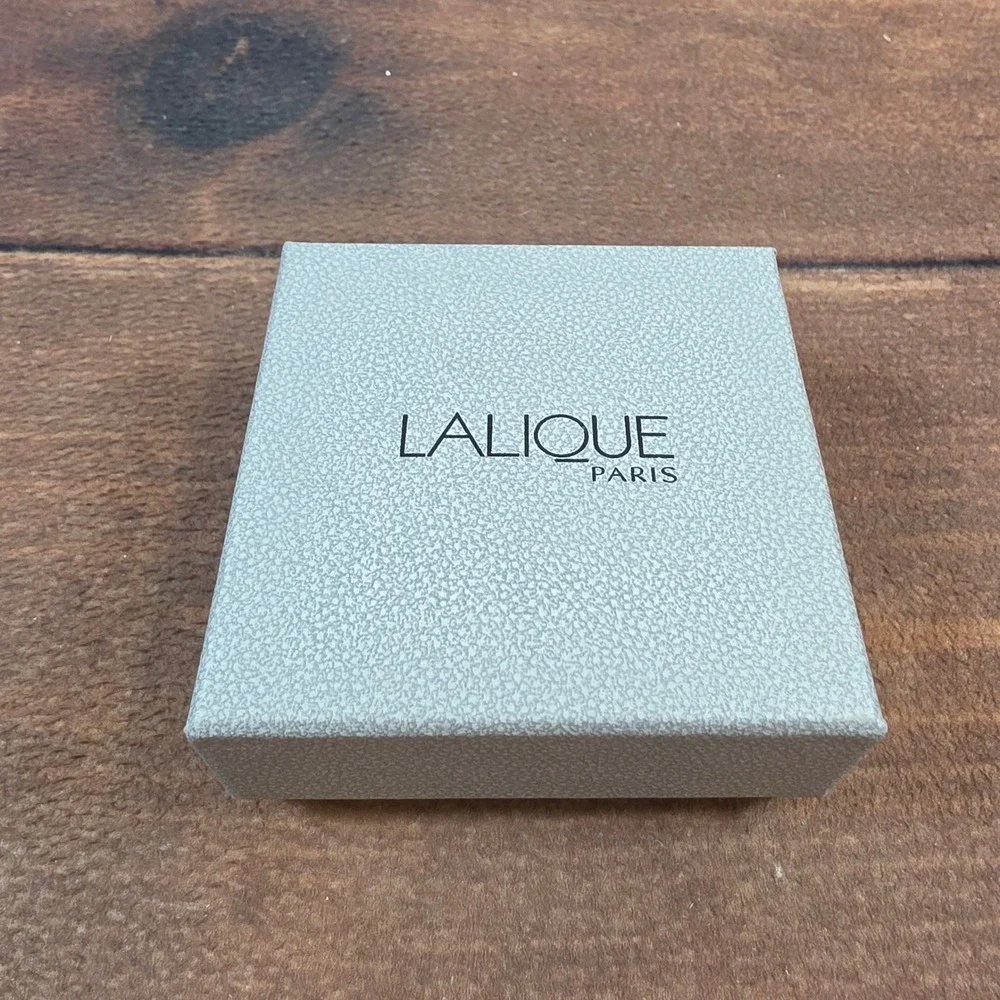Lalique Jewelry Box Womens OS Grey Excellent Textured Logo Presentation Square